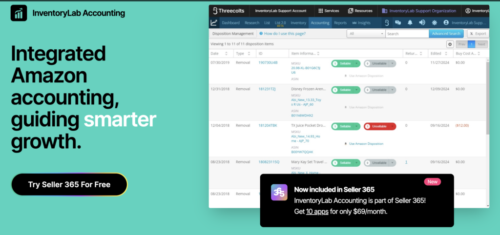 InventoryLab Accounting page
